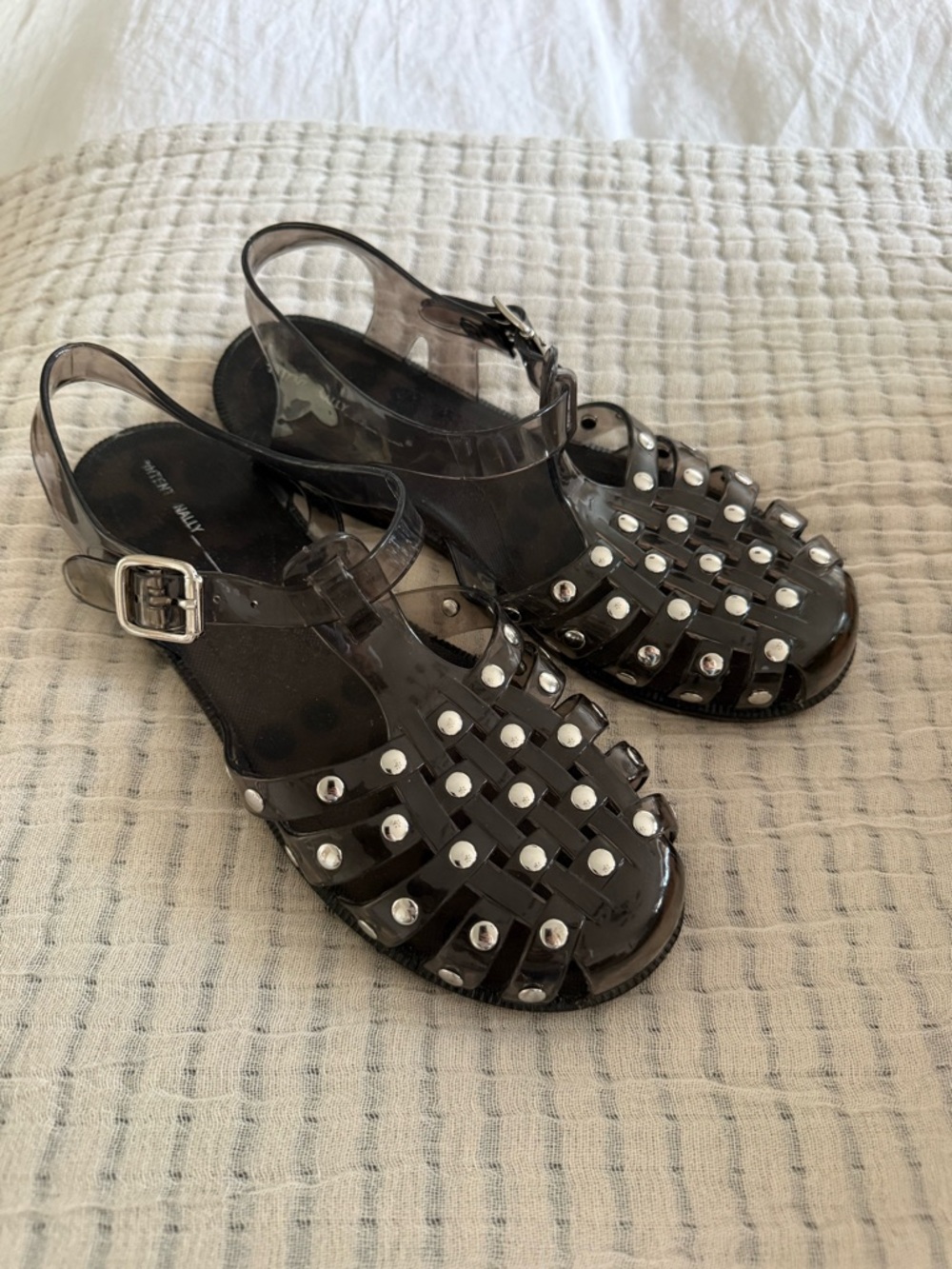Intentionally Blank Black Studded Jelly Sandals - Women